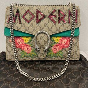 Gucci Dionysus Shoulder Bag Embroidered GG Coated Canvas - Medium - Preowned
